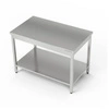 Nerezový centrálny pracovný stôl s policou 40x80x85 cm | FORGAST