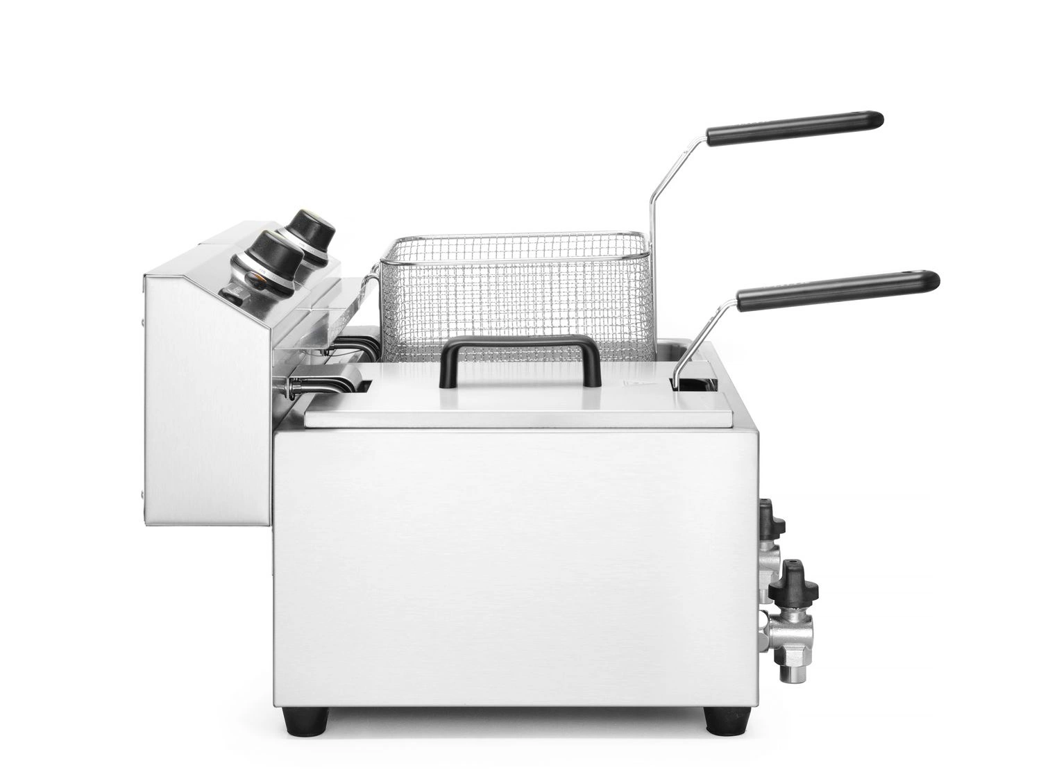 Elektrická fritéza s 2 komorami a vypúšťacím kohútikom, 2x8 l, 2x3,5 kW | HENDI 209301