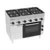 Plynový sporák 6-horákový s elektrickou rúrou PF105G/6 Tecno60, 19.8 + 2.5 kW | TECNOINOX 113008