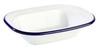 Miska ENAMELWARE, smaltovaná, biela s modrým lemovaním, 16x12x3.5 cm, 350 ml | APS 40667
