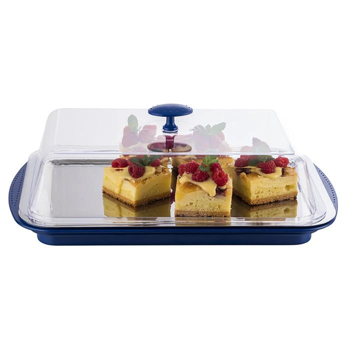 Podnos s chladiacou vložkou a pokrievkou, modrý 43x29x14 cm | APS 9090