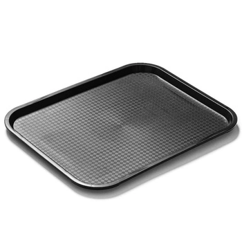 Podnos na fast food čierny, polypropylén, 45x35 cm, obdĺžnikový | FORGAST FG12533