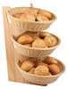 Bufetový stojan na koše na pečivo, drevený, svetlohnedý, 40x40x58,5 cm | APS 33232