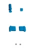 Voľne stojaca 4-policová knižnica s hĺbkou 50 cm 2PD-54+4P-165 | ALUSHELF 50164