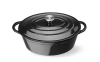 Smalcovaný liatinový hrniec, 6,88 l, čierny, 40.5x25.5x(V)13.4 cm, oválny | HENDI 626863
