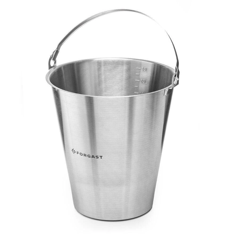 Vedro z nehrdzavejúcej ocele bez prstenca 15 l | FORGAST FG06015
