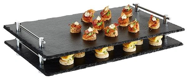 Doska HOCHSTAPLER, z bridlice, s úchytmi, GN 1/1, 53x32,5x6 cm | APS 966