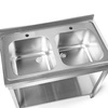 Nerezový stôl s 2-komorovým drezom s policou 120x60x85 so skrutkami | FORGAST FG15340