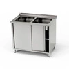 Nerezový stôl s dvojdrezom a skrinkou 110x60x85 cm | FORGAST