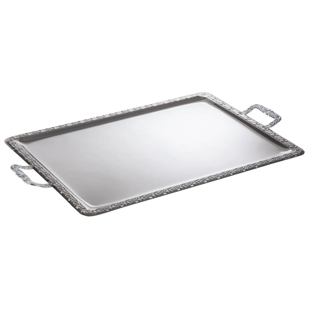 Podnos SCHÖNER ESSEN, dekoračný s úchytmi, z nehrdzavejúcej ocele, 75x44.5x3 cm | APS 84