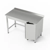 Pracovný stôl z nehrdzavejúcej ocele so skrinkou 220x70x85 cm | FORGAST