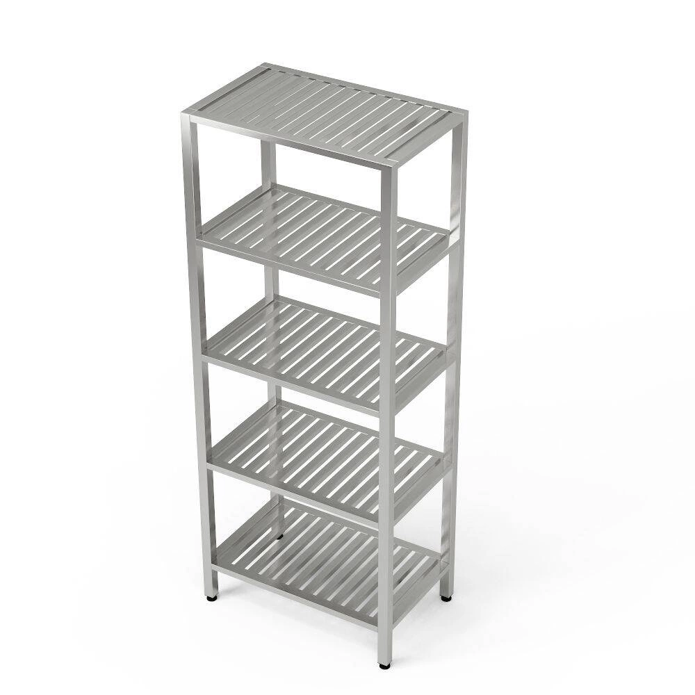 Nerezový 5-policový regál na chleba 90x70x200 cm | FORGAST