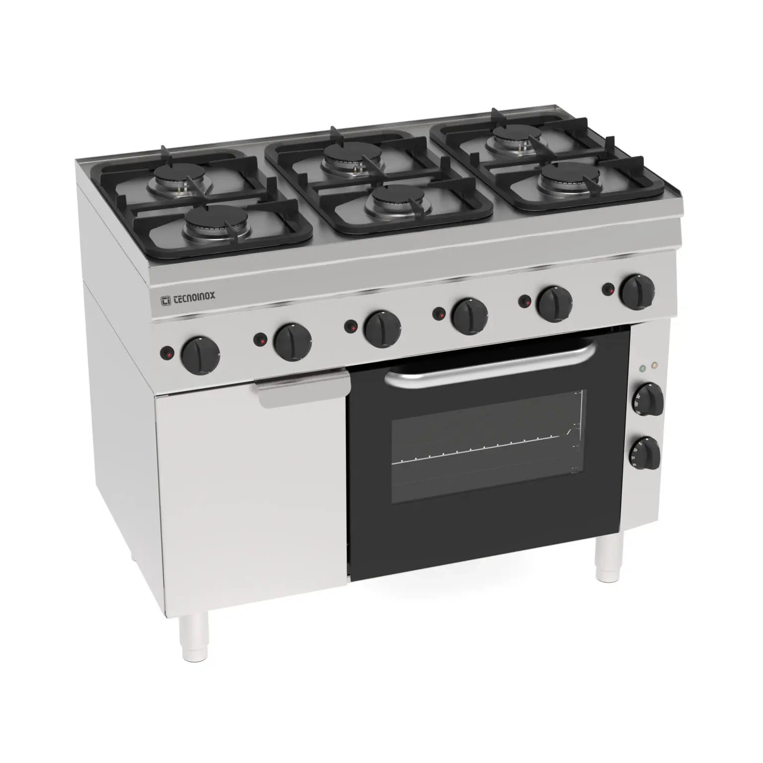 Plynový sporák 6-horákový s elektrickou rúrou PF105G/6 Tecno60, 19.8 + 2.5 kW | TECNOINOX 113008