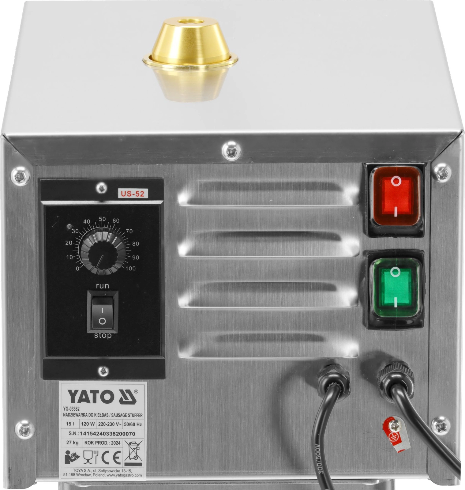 Elektrická vertikálna plnička klobás, 15 l | YATO YG-03382