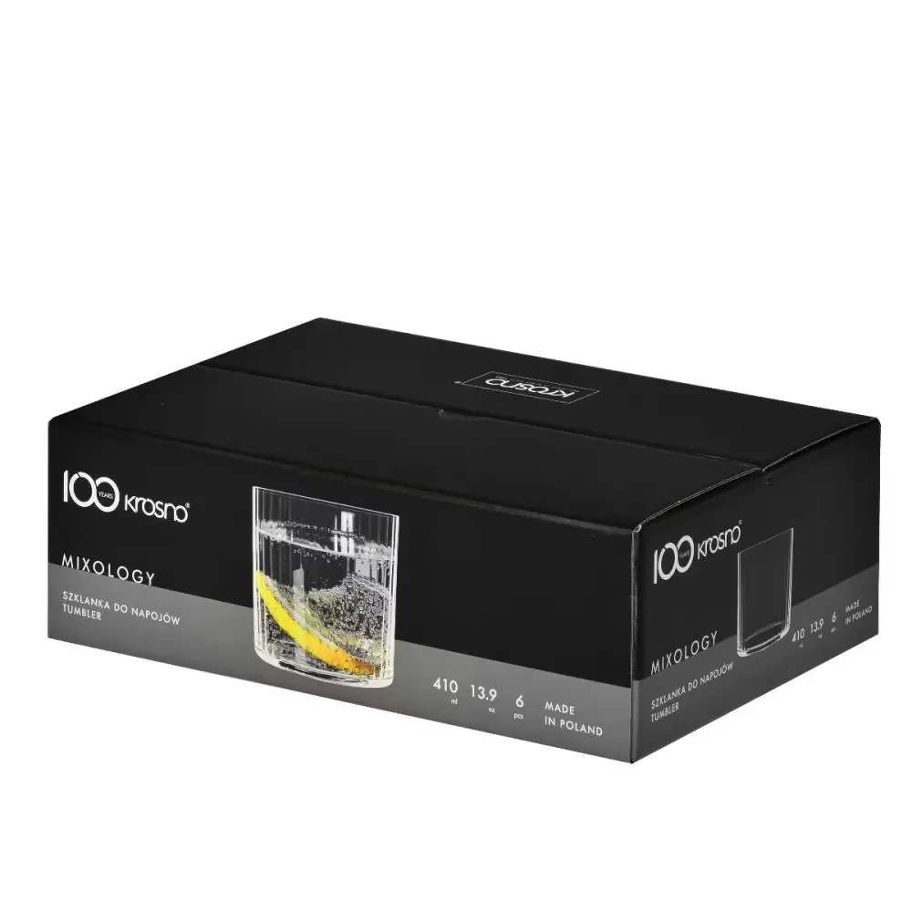 Poháre s vertikálnym ryhovaním Mixology 410 ml - sada 6 kusov | KROSNO GLASS F68C366035011520