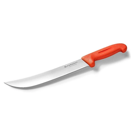 Červený mäsiarsky nôž HACCP s dĺžkou 24 cm FORGAST FG01854