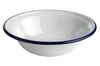 Miska ENAMELWARE, smaltovaná, biela s modrým lemovaním, 16.5x4.5 cm, 450 ml | APS 40637