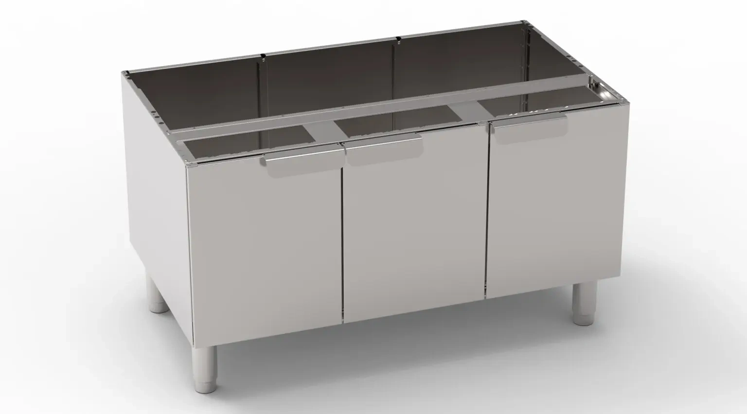 Podstavec so skrinkou s 3 dverami, Tecno60, Tecno65, , 105×57.5x60 cm | TECNOINOX 116053