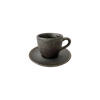 Šálka 200 ml s tanierikom 15 cm Still Cristall hematit | KERA CERAMIKA 2.3.1.HEMATIT
