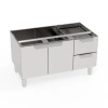 Podstavec so skrinkou s 2 dverami a 2 zásuvkami, Tecno60, Tecno65, , 105×57.5x60 cm | TECNOINOX 116054