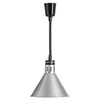 Strieborná ohrievacia lampa na jedlo, kužeľová, 0,25 kW, nastavenie výšky 60-180 cm | FORGAST FG03345