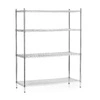 Skladací skladový regál z chrómovanej ocele, 4 police, 122x61x180 cm | FORGAST FG15138