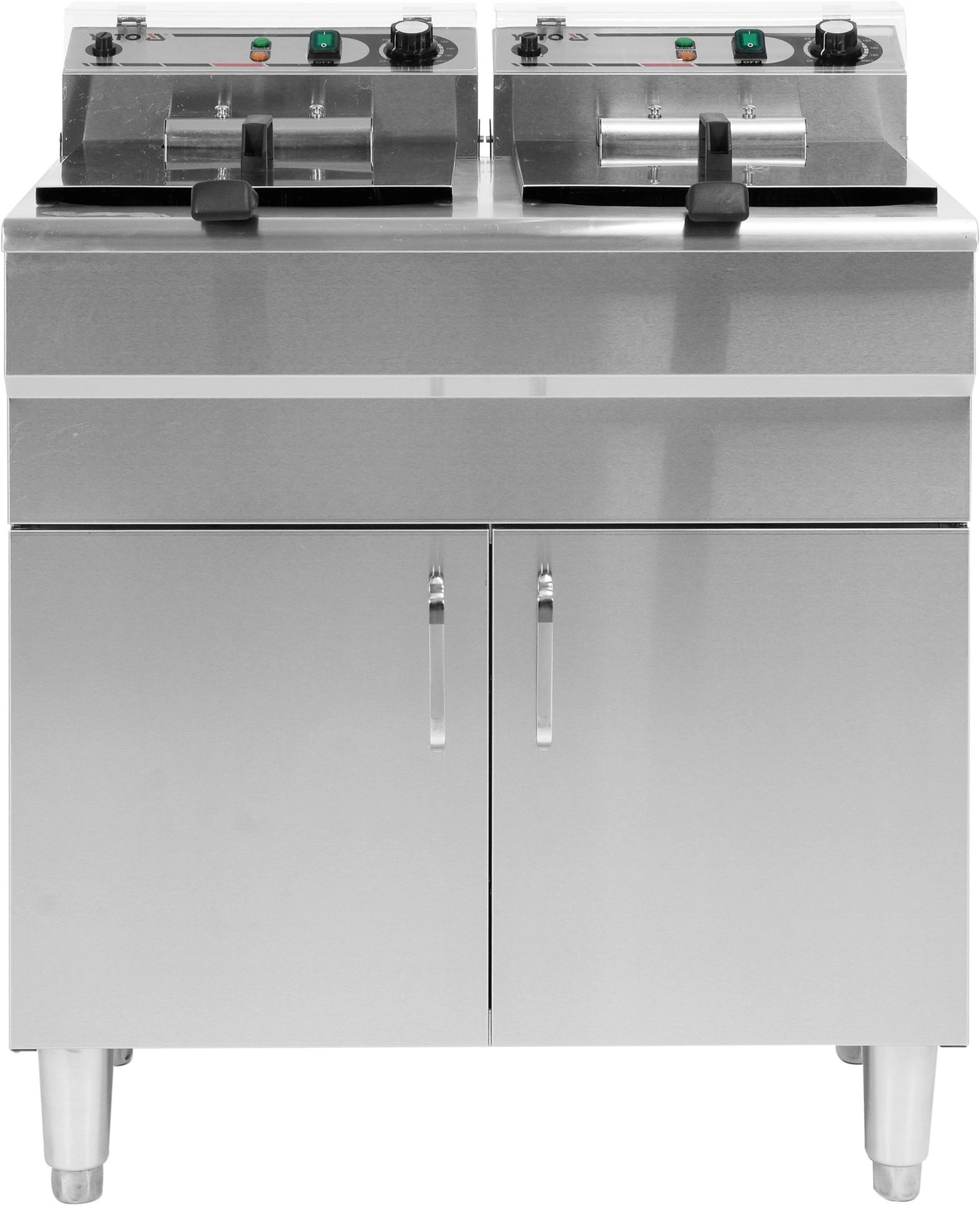 Elektrická fritéza 2-komorová so skrinkou a výpustnými kohútikmi 2x11,5 l | YATO YG-04638