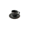 Šálka Bel 100 ml s tanierikom 11 cm Still Cristall hematit | KERA KERAMIKA 2.3.3.HEMATIT