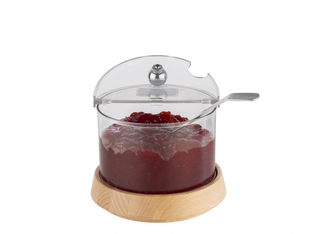 Nízka chladiaca miska s drevenou podstavou TOP FRESH s vložkou a pokrievkou, 14x11.5 cm | APS 11813