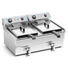 Elektrická fritéza 2-komorová 2x16l s výpustným kohútikom, studená zóna, 10 kW, 230 V | FORGAST FG09016