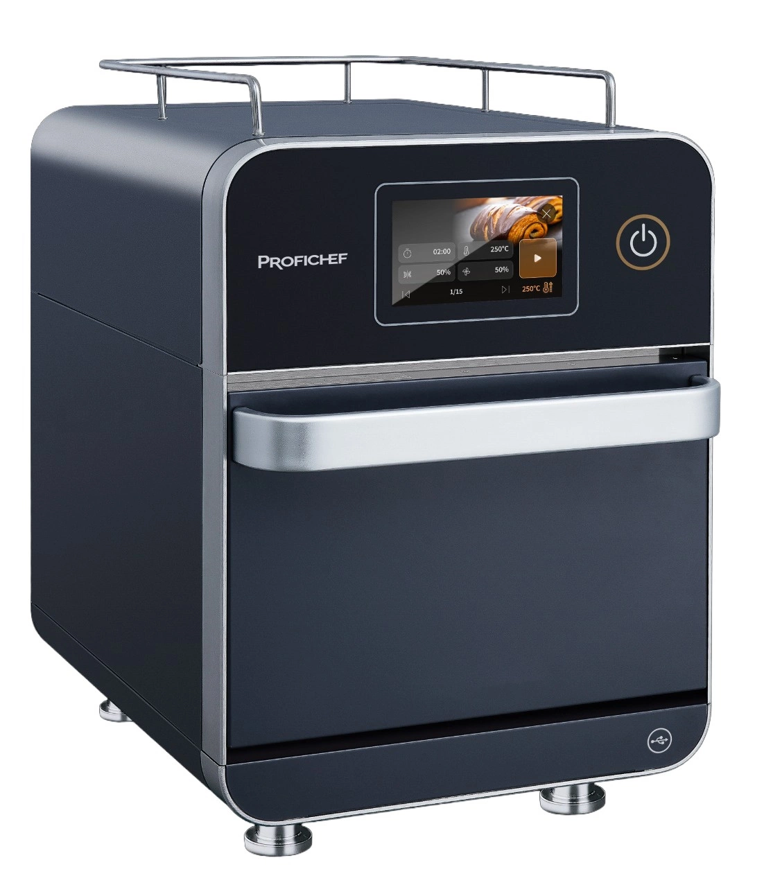 Konvekčno-mikrovlnná rúra s dotykovým displejom, 18 L, 230V/3,5 kW, čierna | PROFICHEF PC09918