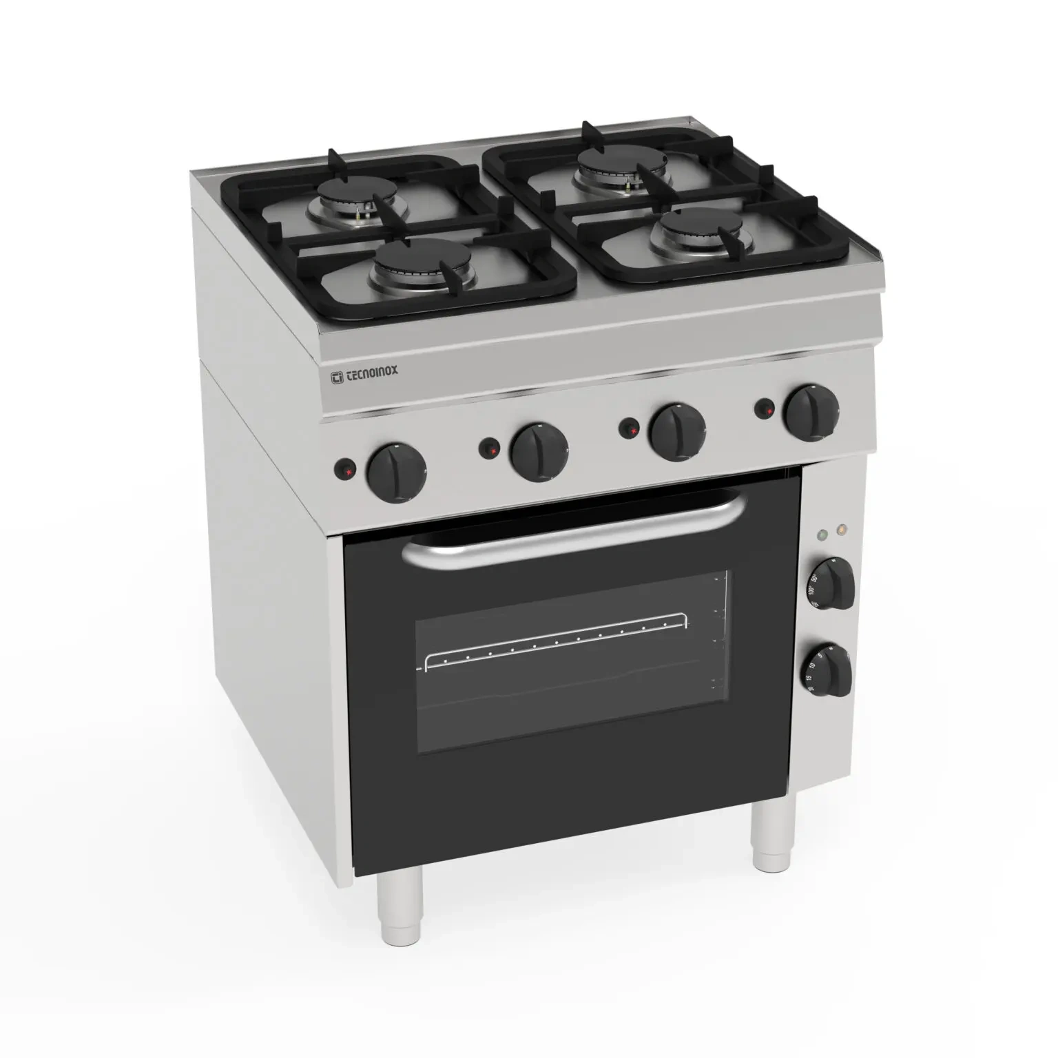 Plynový sporák 4-horákový s elektrickou rúrou PC70G/6 Tecno60, 13.2 + 2.5 kW | TECNOINOX 113006