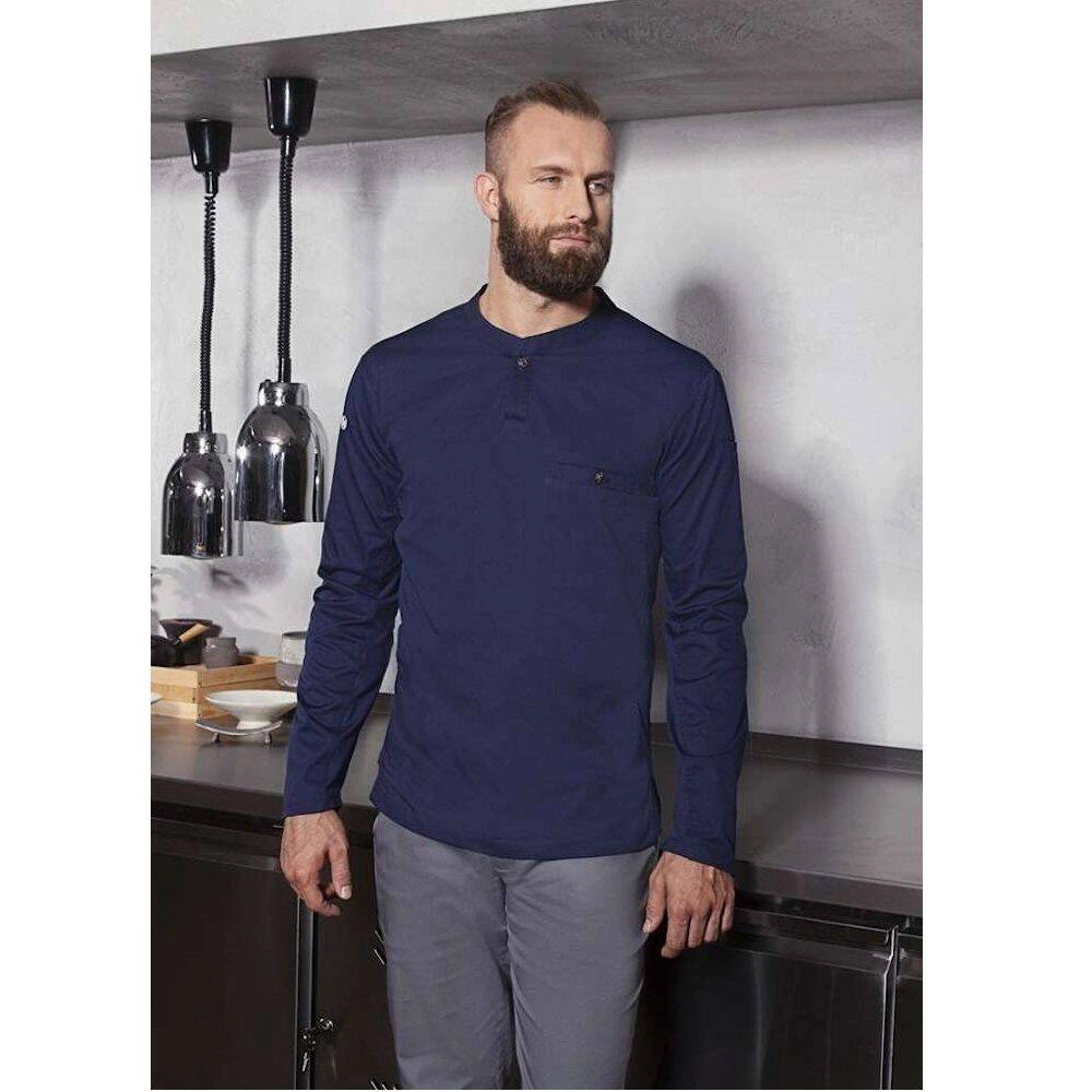 Výkonné kuchárske tričko s dlhým rukávom námornícke | KARLOWSKY TM 6-10