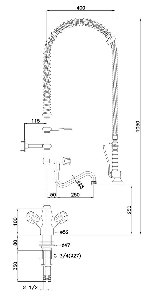 Batéria zmiešavacia dvojrukoväťová 26L-1801B | BARTSCHER 400136