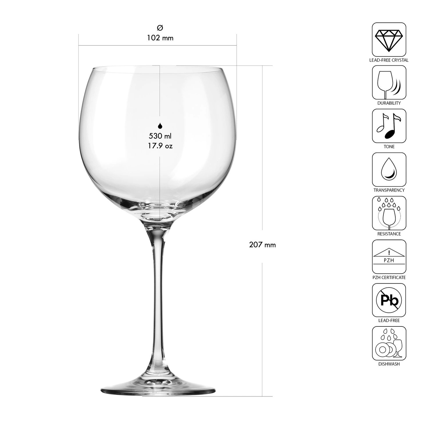 Poháre COPA 530, 530 ml, súprava 6 kusov | KROSNO GLASS F578235048041940