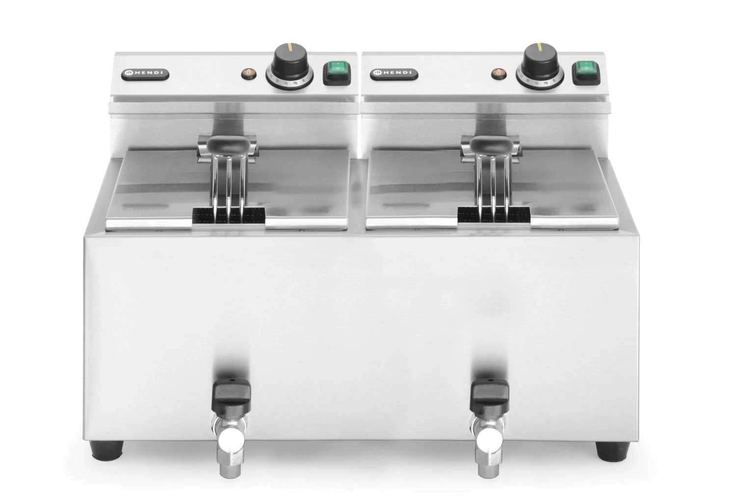 Elektrická fritéza s 2 komorami a vypúšťacím kohútikom, 2x8 l, 2x3,5 kW | HENDI 209301