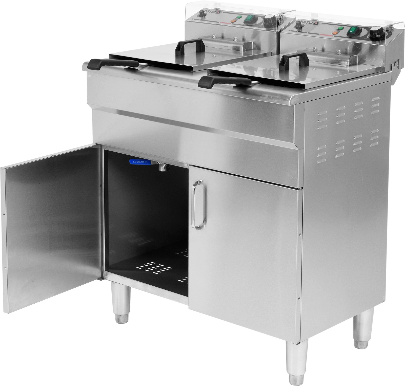 Elektrická fritéza 2-komorová so skrinkou a výpustnými kohútikmi 2x11,5 l | YATO YG-04638