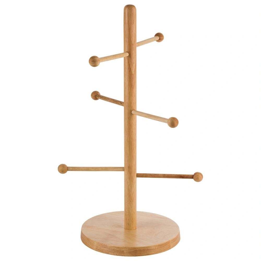 Bufetový stojan na prezentáciu praclíkov alebo klobások, drevený, svetlohnedý, 27.5x27.5x50 cm | APS 79553
