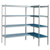 Rohový regál s 5 policami s hĺbkou 50 cm 2PD-55+5P-95+5P-105+10UM | ALUSHELF 50384