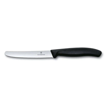 Zúbkovaný nôž na zeleninu a ovocie Swiss Classic čierny dĺžka čepele 11 cm | VICTORINOX 6.7833