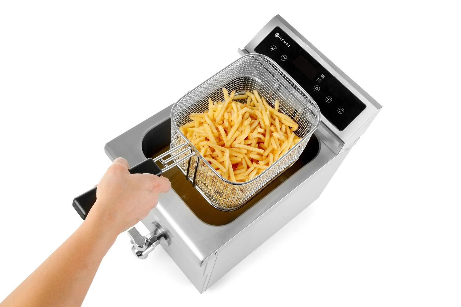 Indukčná fritéza Kitchen Line 8 l, 3,5 kW, 230 V, 1-komorová | HENDI 215012