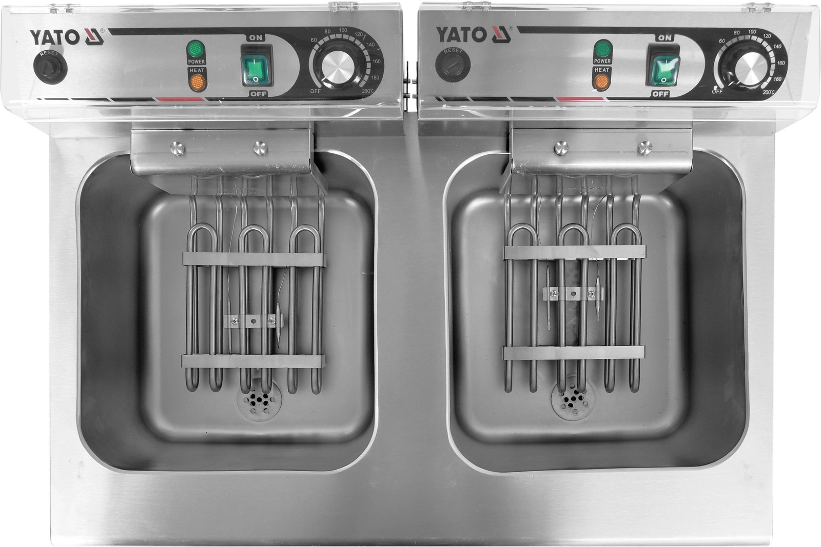 Elektrická fritéza 2-komorová so skrinkou a výpustnými kohútikmi 2x11,5 l | YATO YG-04638