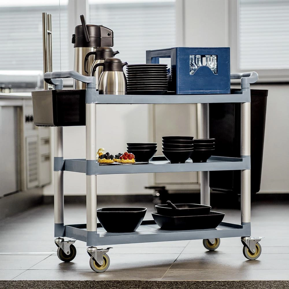 Čašnícky vozík READY, 3-polícový z plastu | APS 11945