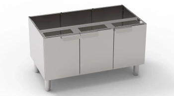 Podstavec so skrinkou s 3 dverami, Tecno60, Tecno65, , 105×57.5x60 cm | TECNOINOX 116053