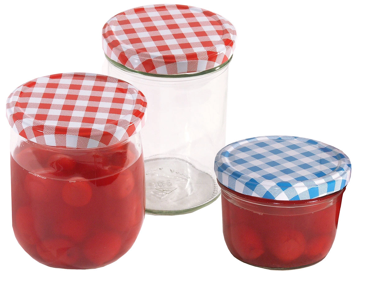 Sklenené poháre s viečkom 120 ml, sada 12 kusov, výška 5,5 cm | CONTACTO 2705/120