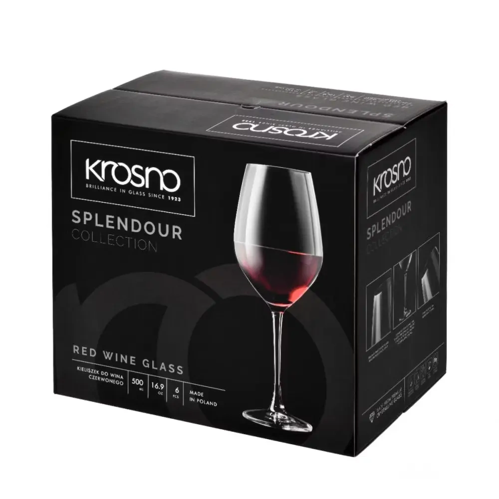 Poháre na červené víno alebo vodu Splendour, 580 ml - sada 6 kusov | KROSNO GLASS F578187050052960