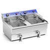 Elektrická fritéza 2-komorová 2x16l s výpustným kohútikom, studená zóna, 10 kW, 230 V | FORGAST FG09016