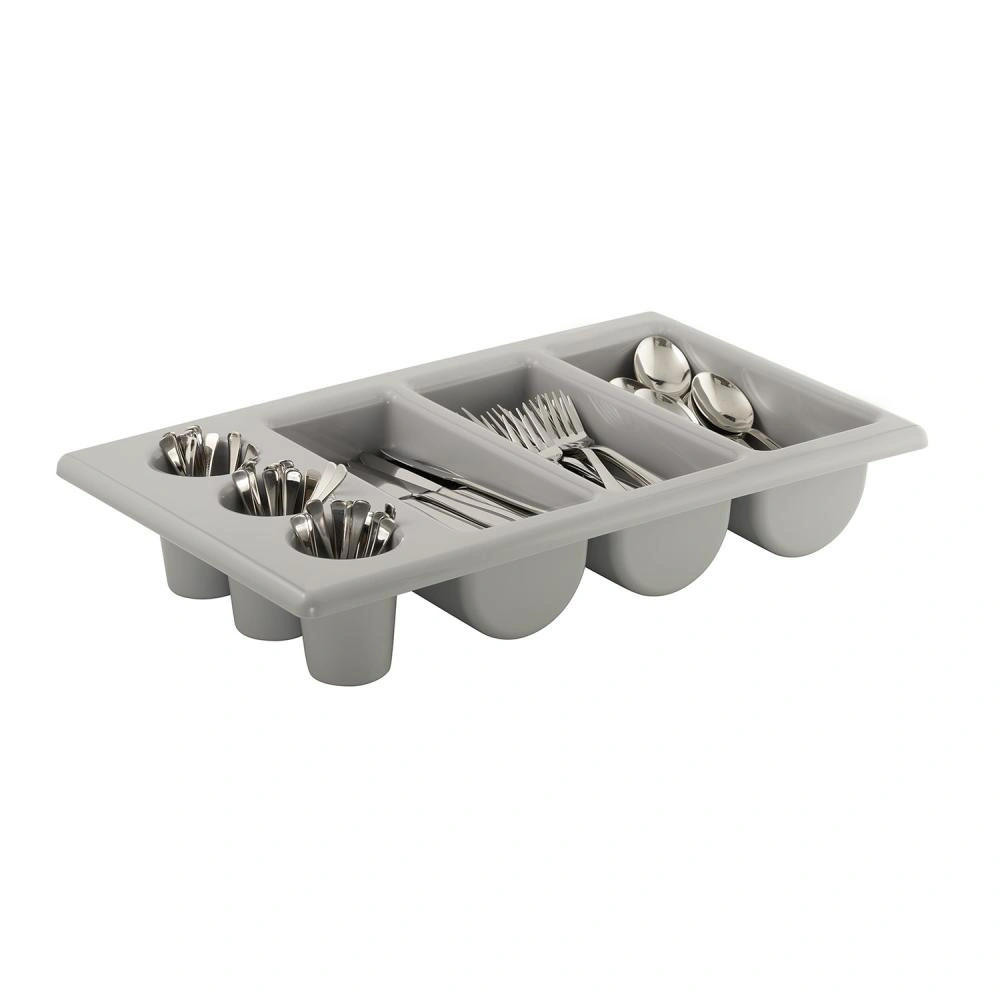 Kontajner na príbory, GN 1/1, polypropylén, polyetylén, sivý, 53x32.5x10 cm | APS 11960