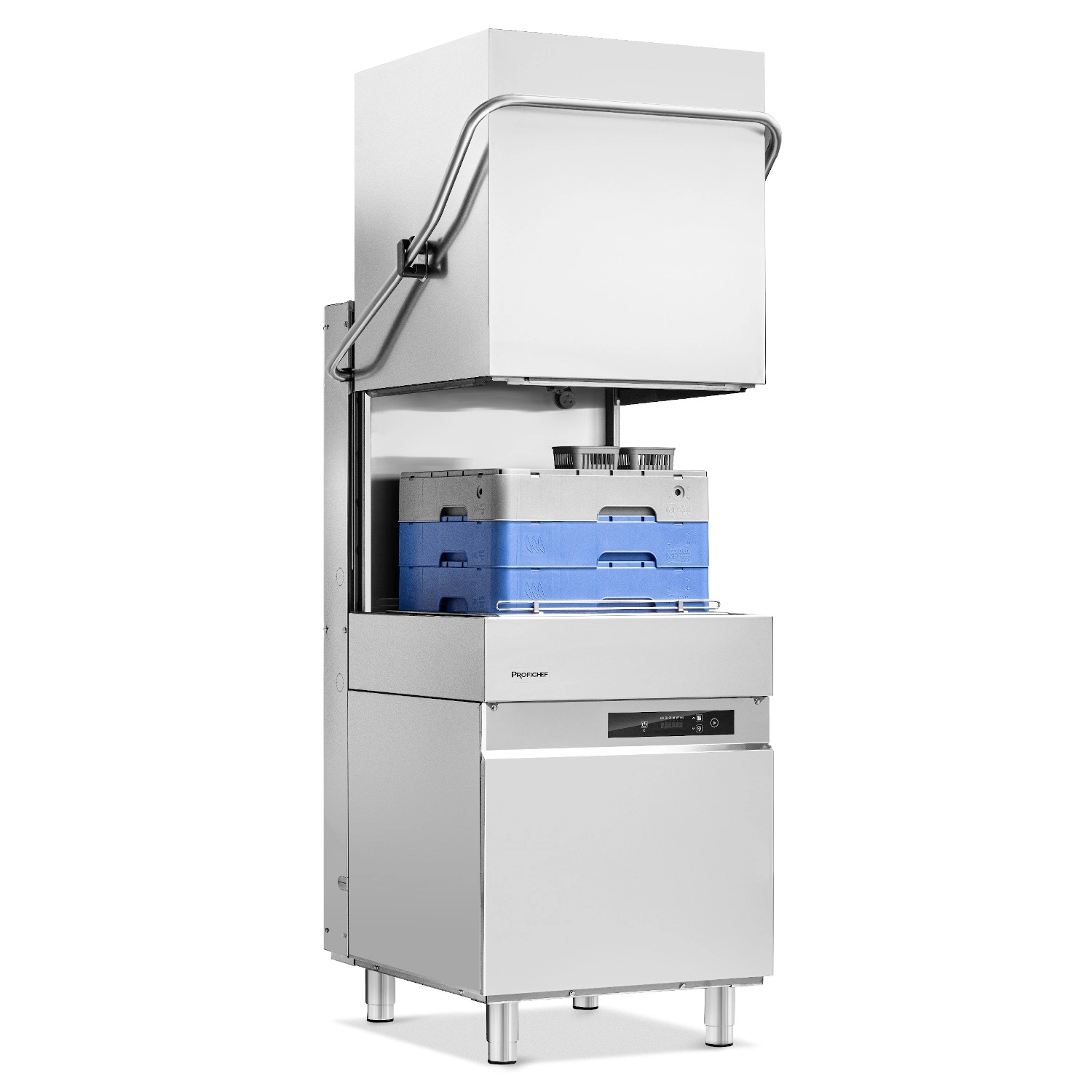 Gastronomická kapotová umývačka riadu s elektronickým ovládaním, dávkovačom umývacieho prostriedku, 9,55 kW, 400 V | PROFICHEF PCZ-04100