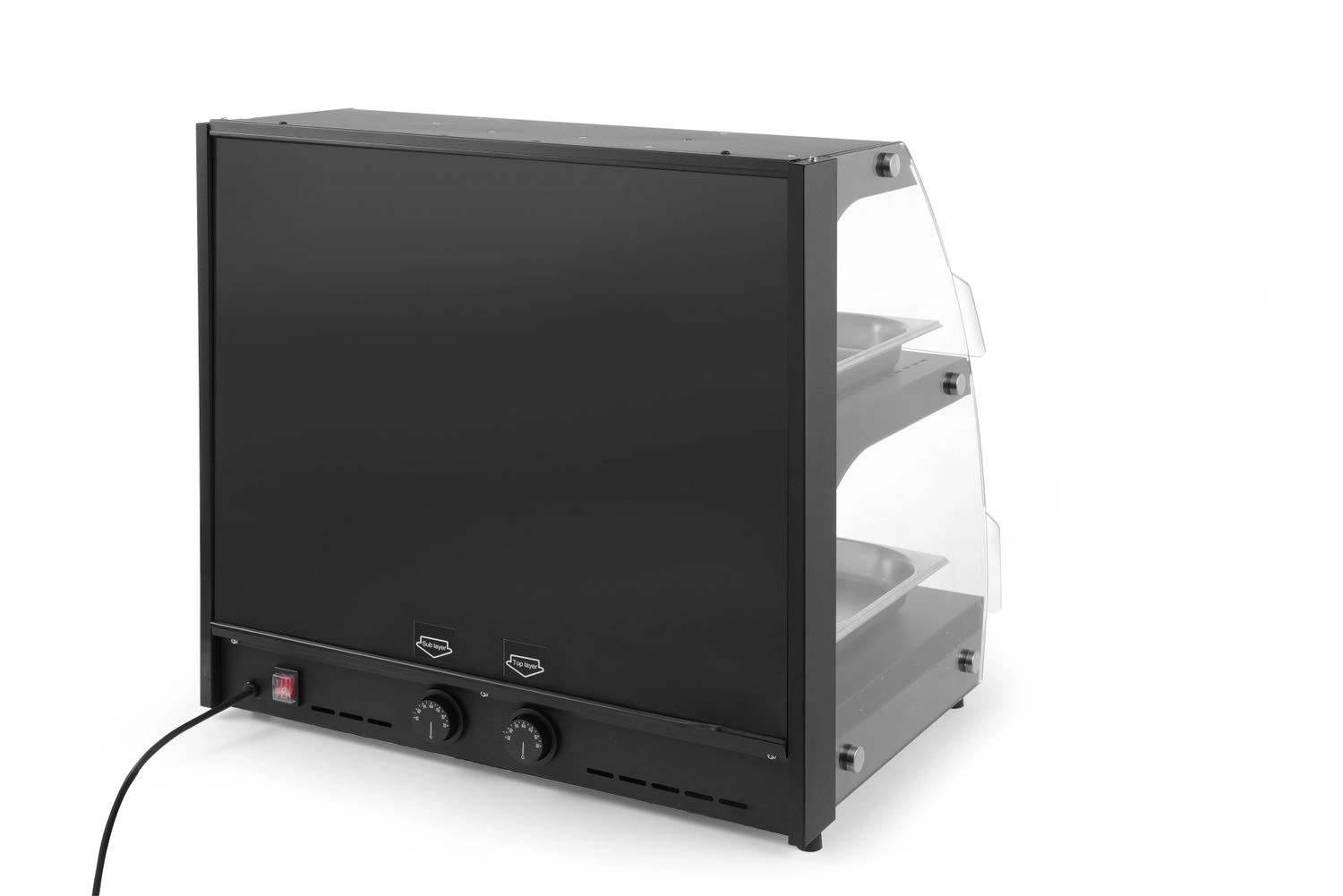 Dvojúrovňová vyhrievaná vitrína, 97 l, 0.56 kW | HENDI 233962